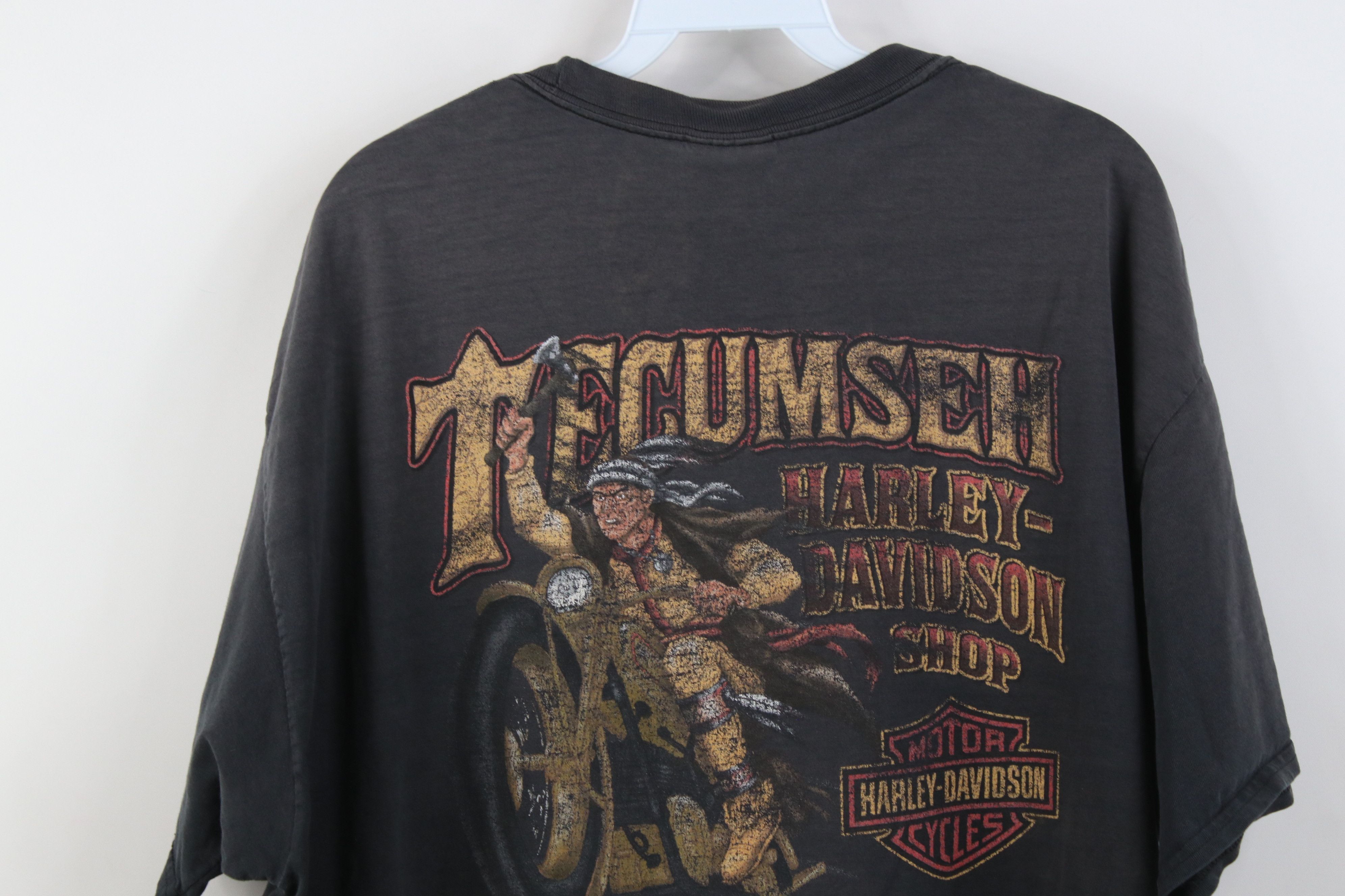 Harley Davidson Vintage Y2K Harley Davidson Spade Fire Flames Pocket T-Shirt Size US XL / EU 56 / 4 - 15 Thumbnail
