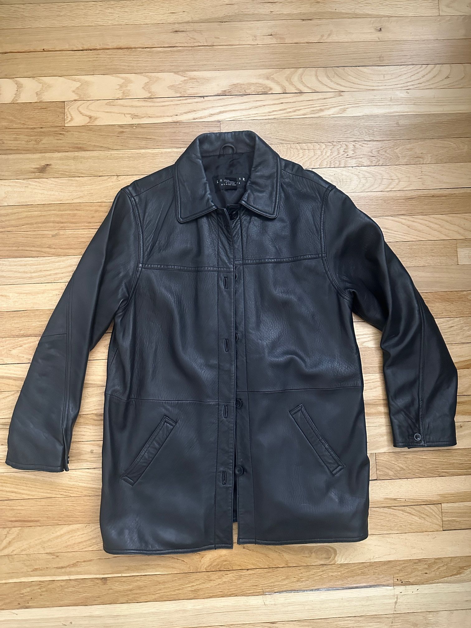 Vintage Leather Elements Black Leather Jacket Size Large Size L / US 10 / IT 46 - 4 Thumbnail