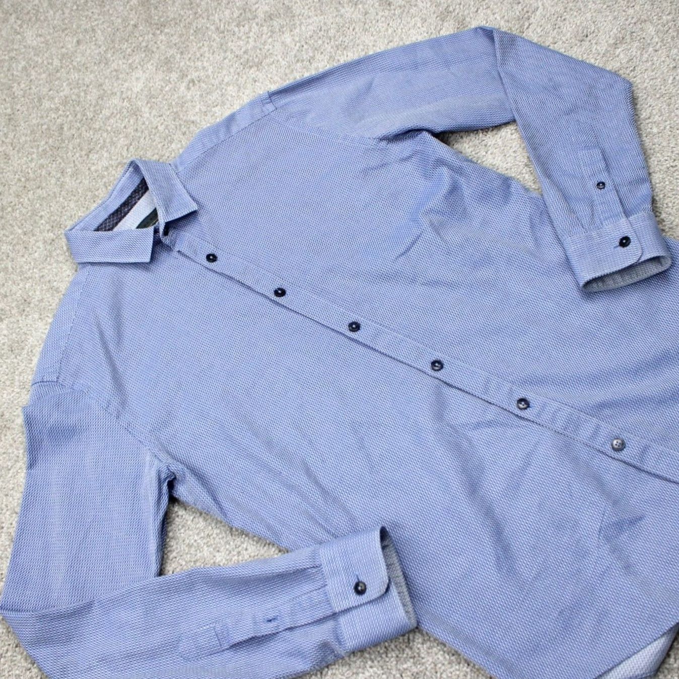 Zara Zara Man Button-Up Shirt Men Small Blue Geometric Slim Fit Long Sleeve Casual Button-Down Closet Gift Size US S / EU 44-46 / 1 - 7 Thumbnail