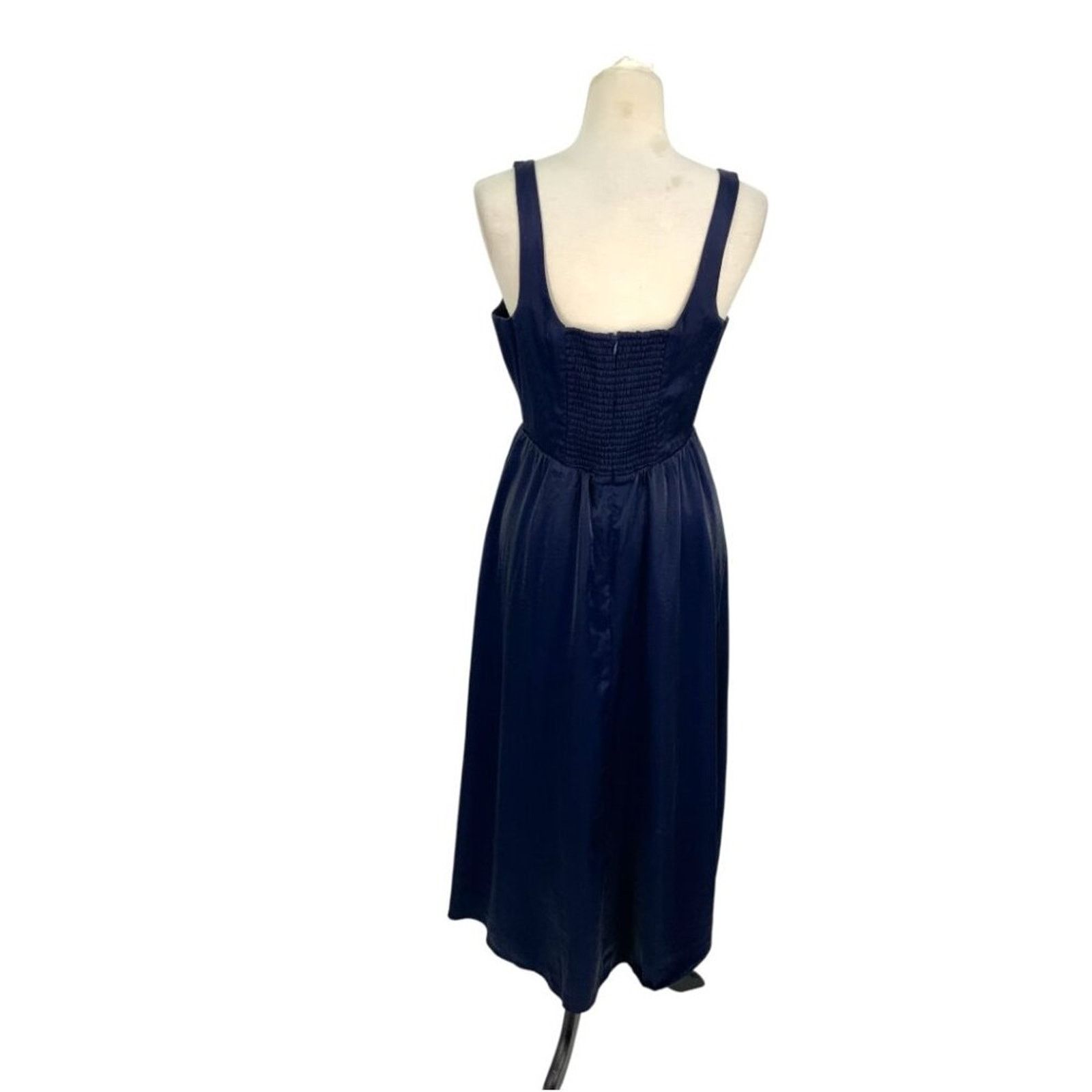 Other WAYF Desi Bustier Midi Dress In Navy Size Medium $128 MSRP Size M / US 6-8 / IT 42-44 - 8 Thumbnail