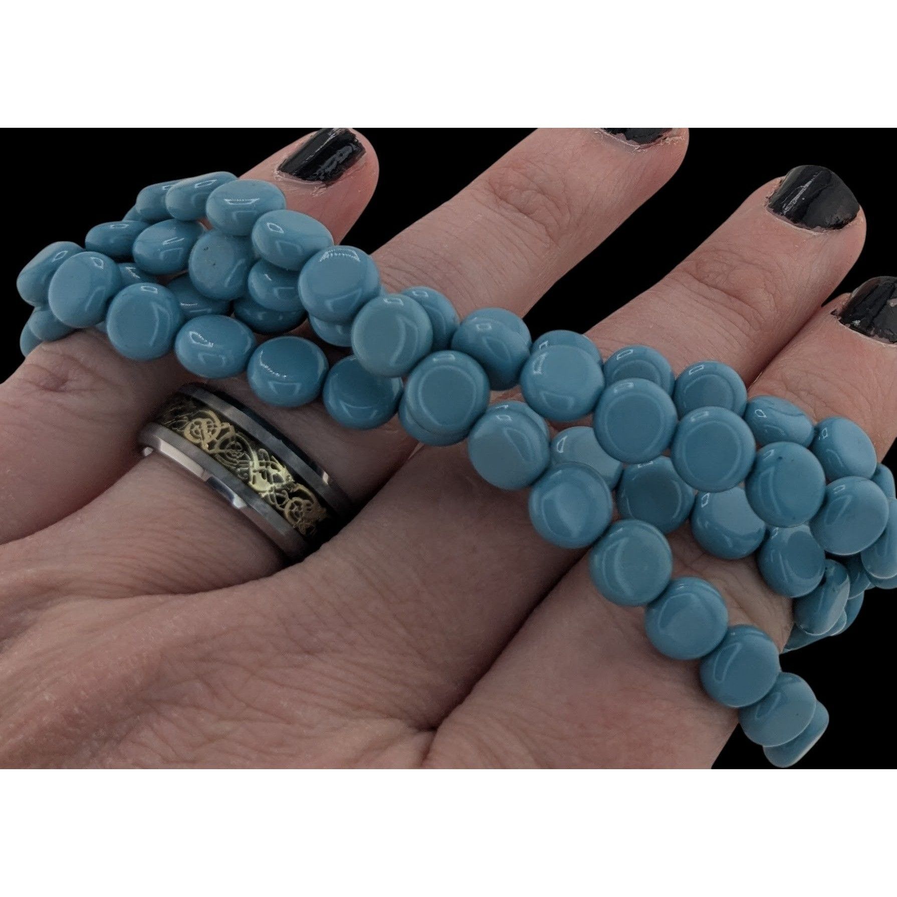 Other Mermaidcore Vintage Abalone Shell Bracelet With Aqua Beads S Size ONE SIZE - 4 Thumbnail