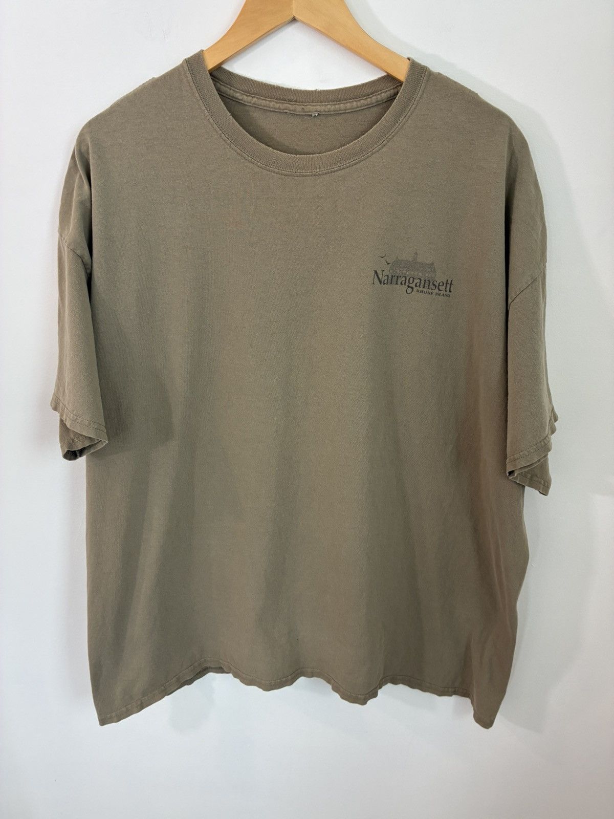 Vintage Thrashed Oversized Faded Out Blank Rhode Island Tee Size US XXL / EU 58 / 5 - 1 Thumbnail