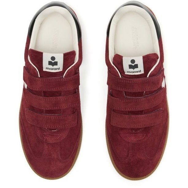 ISABEL MARANT Beth Red Velvet Suede Sneakers New & Authentic