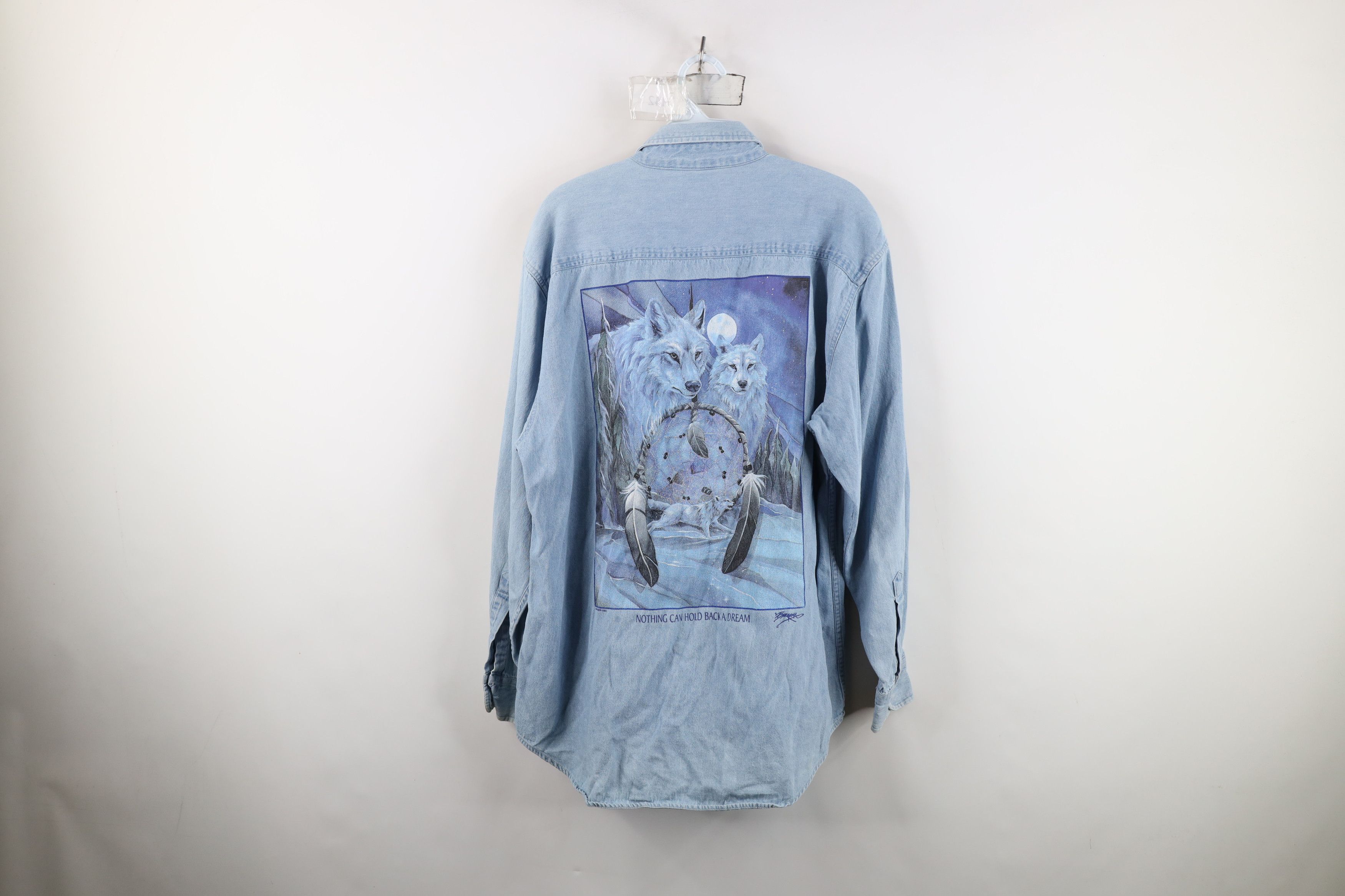 Vintage Vintage 90s Streetwear Denim Jean Button Down Shirt Blue Size US M / EU 48-50 / 2 - 13 Thumbnail