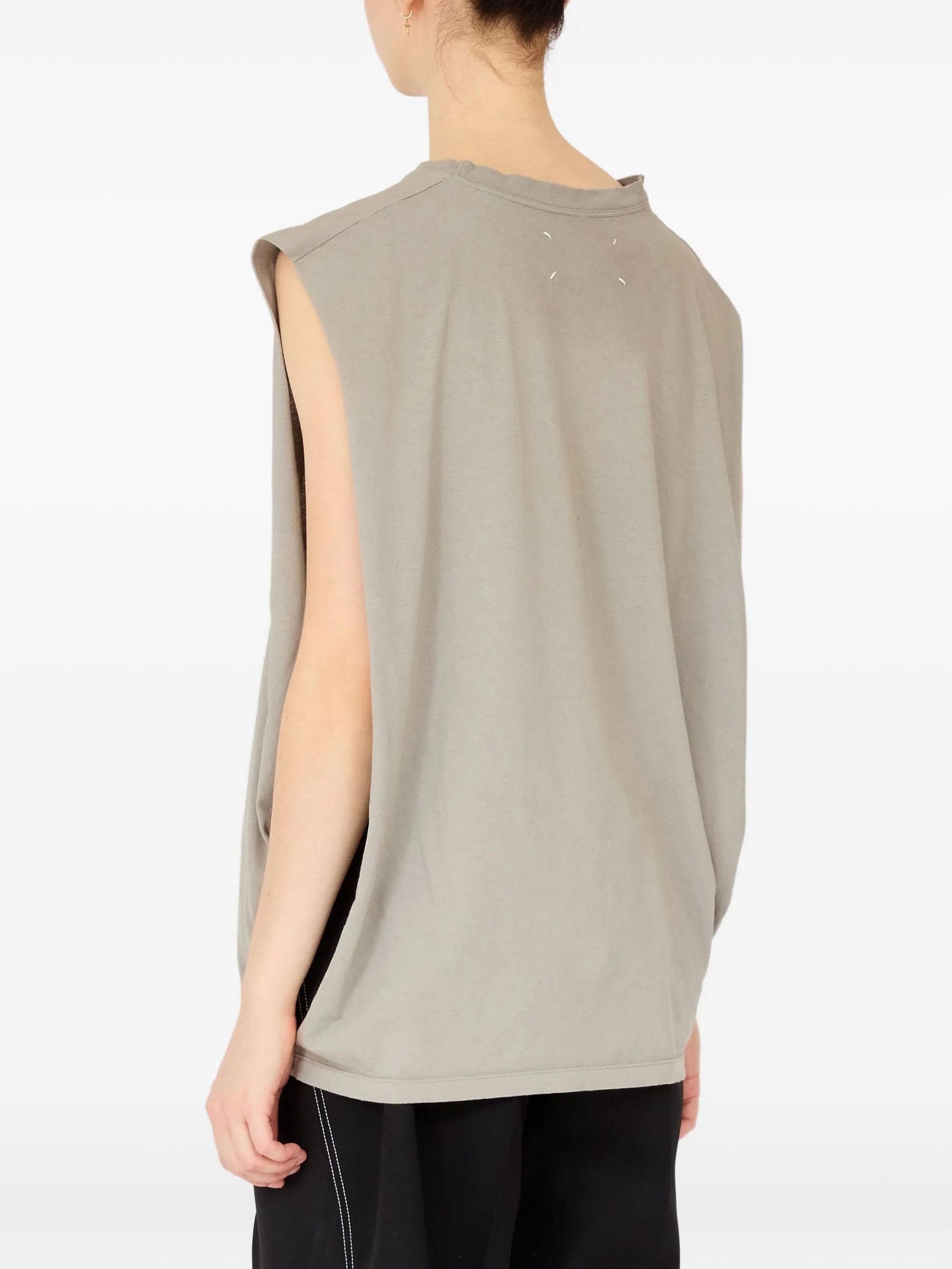 Maison Margiela o1w1db10526 Cotton Tank Top in Light Grey Size S / US 4 / IT 40 - 4 Thumbnail
