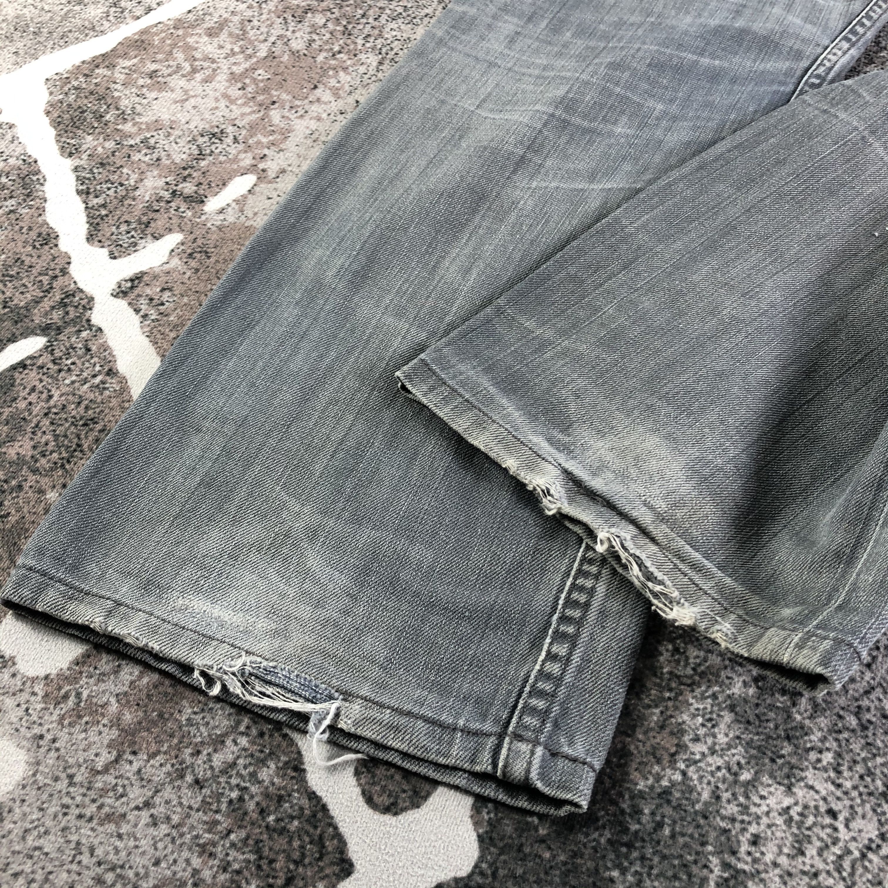 Japanese Brand Distress Back Number Jeans Faded Blue Denim KJ2374 Size US 30 / EU 46 - 6 Thumbnail