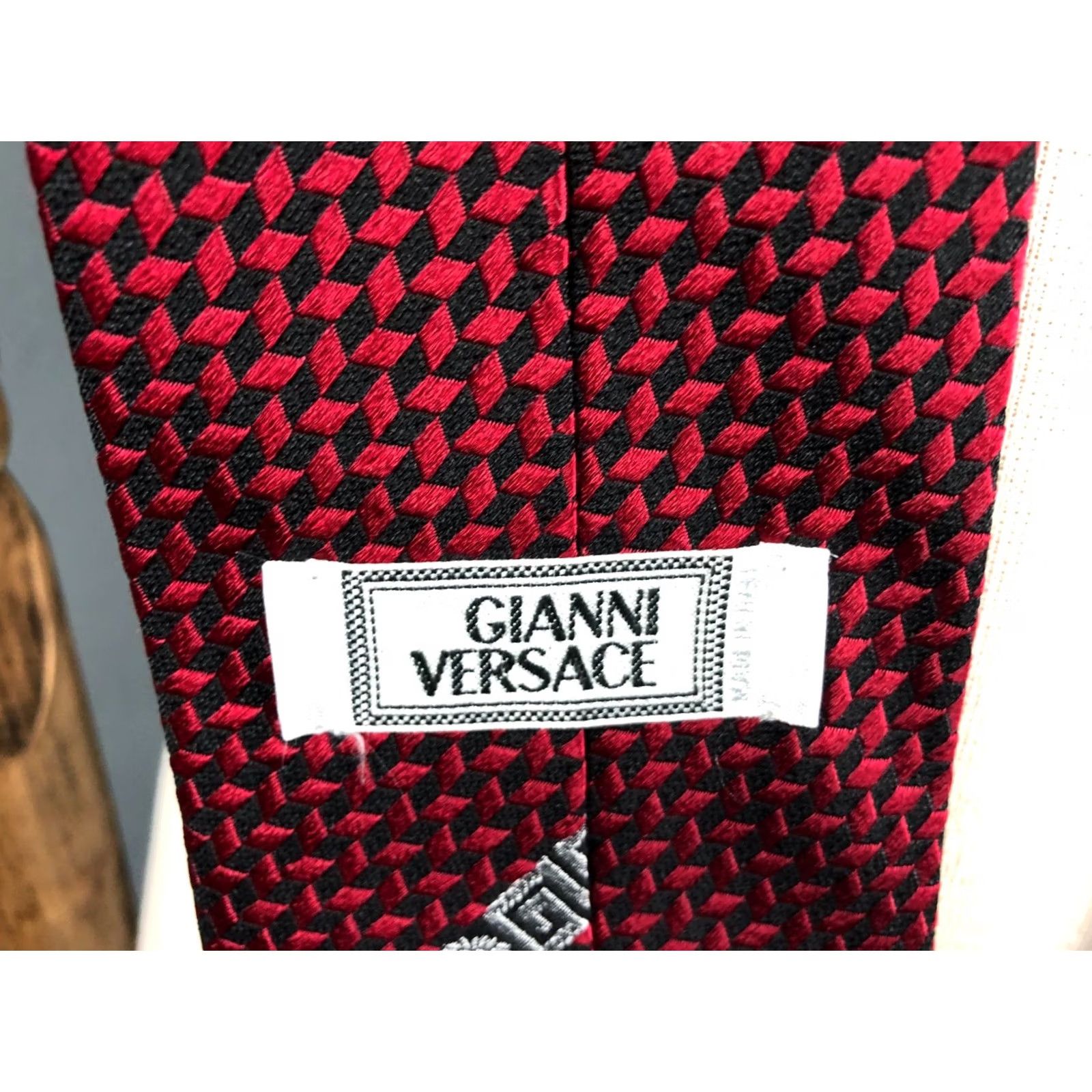 Versace Versace Red Silk Patterned Tie Men's Size ONE SIZE - 5 Thumbnail