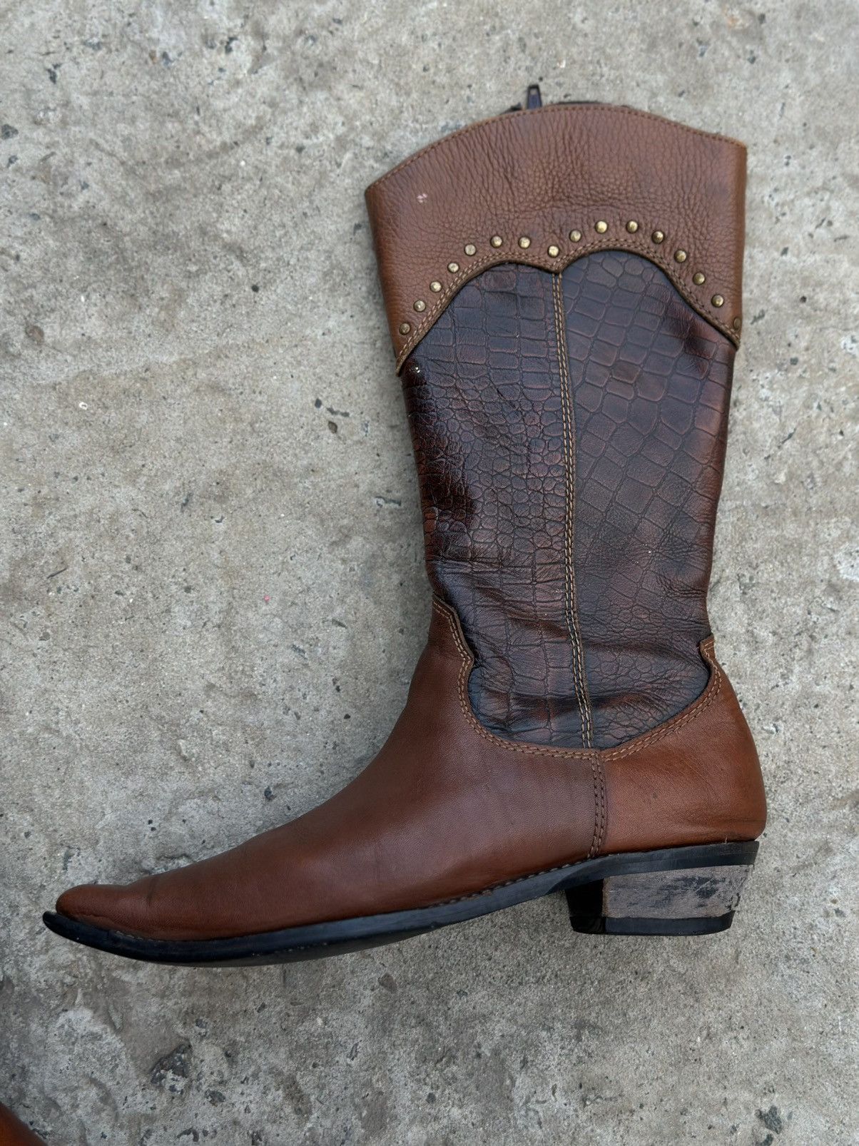 Western Rise Vintage Women’s High Leather Boots Wetsern Cowboy Y2K 00s Size US 7 / IT 37 - 4 Thumbnail