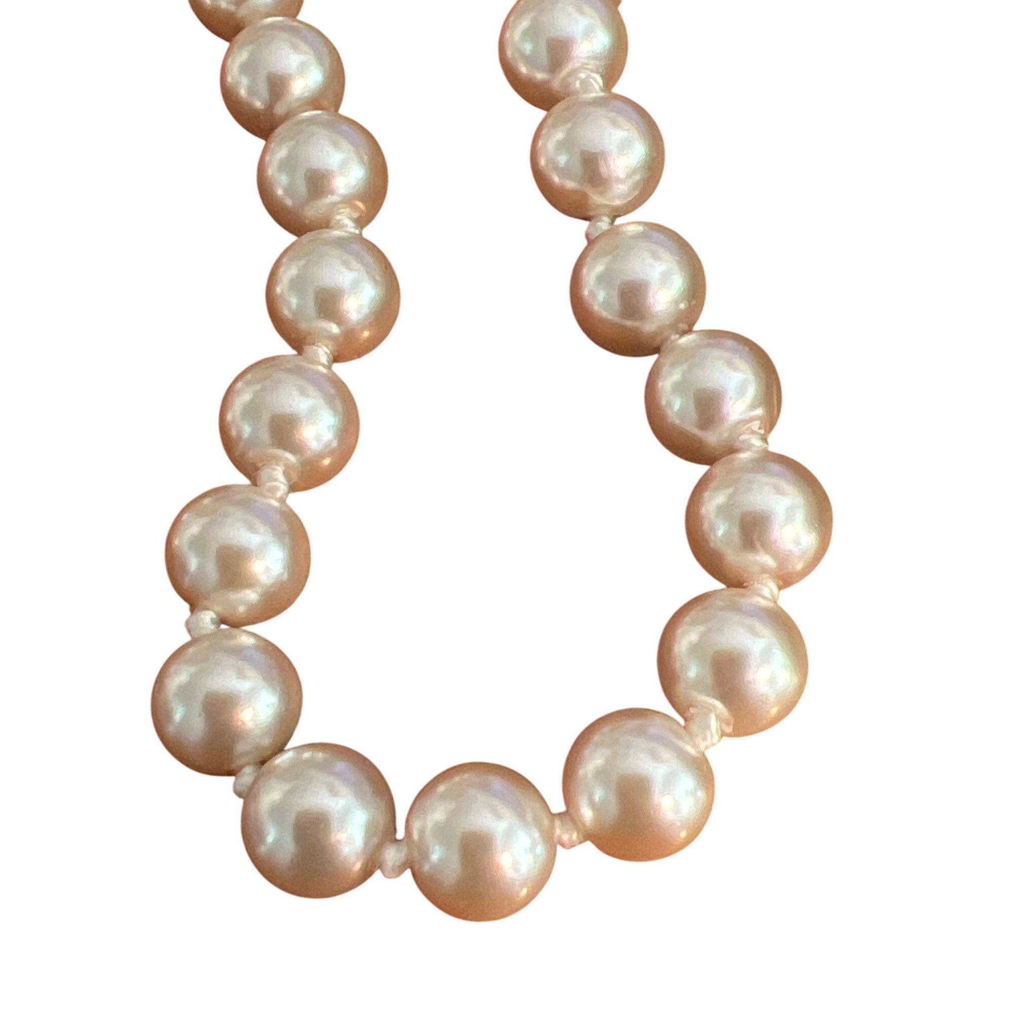 Other Vintage Faux Champagne Pearl Necklace Sterling Silver Hook C Size ONE SIZE - 2 Thumbnail