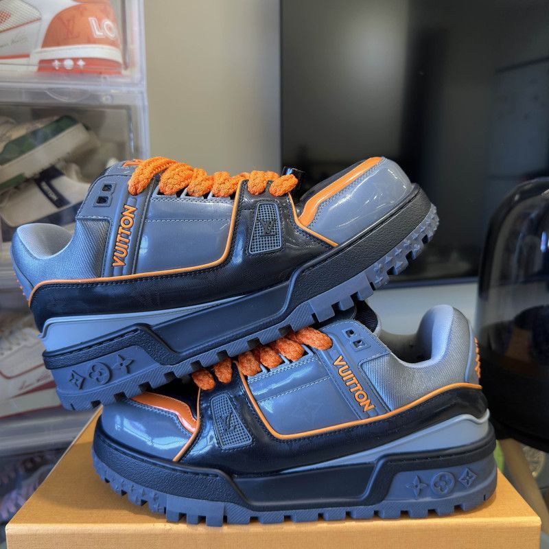 Louis Vuitton Trainer Maxi Sneakers in Gray Orange -2508
