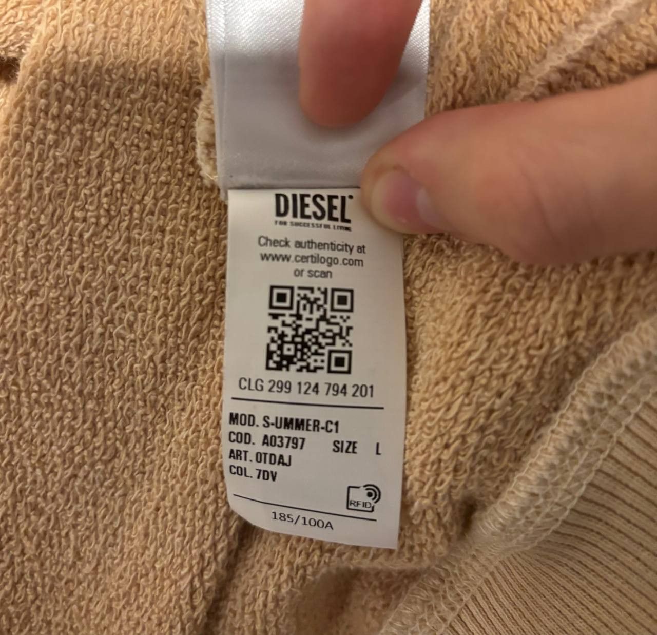 Diesel Diesel Hoodie S-UMMER-C1 Size US L / EU 52-54 / 3 - 4 Thumbnail