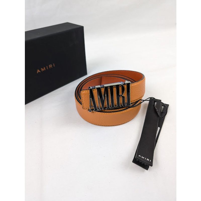 Amiri o1rshd1 Q:2 / Size: 95 / Pebbled Amiri Belt in Orange Size 38 - 2 Thumbnail