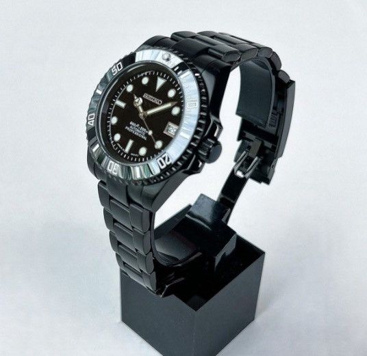Japanese Brand Seiko Mod Submariner Date Black Oyster Steel Watch NH35 Size ONE SIZE - 4 Thumbnail
