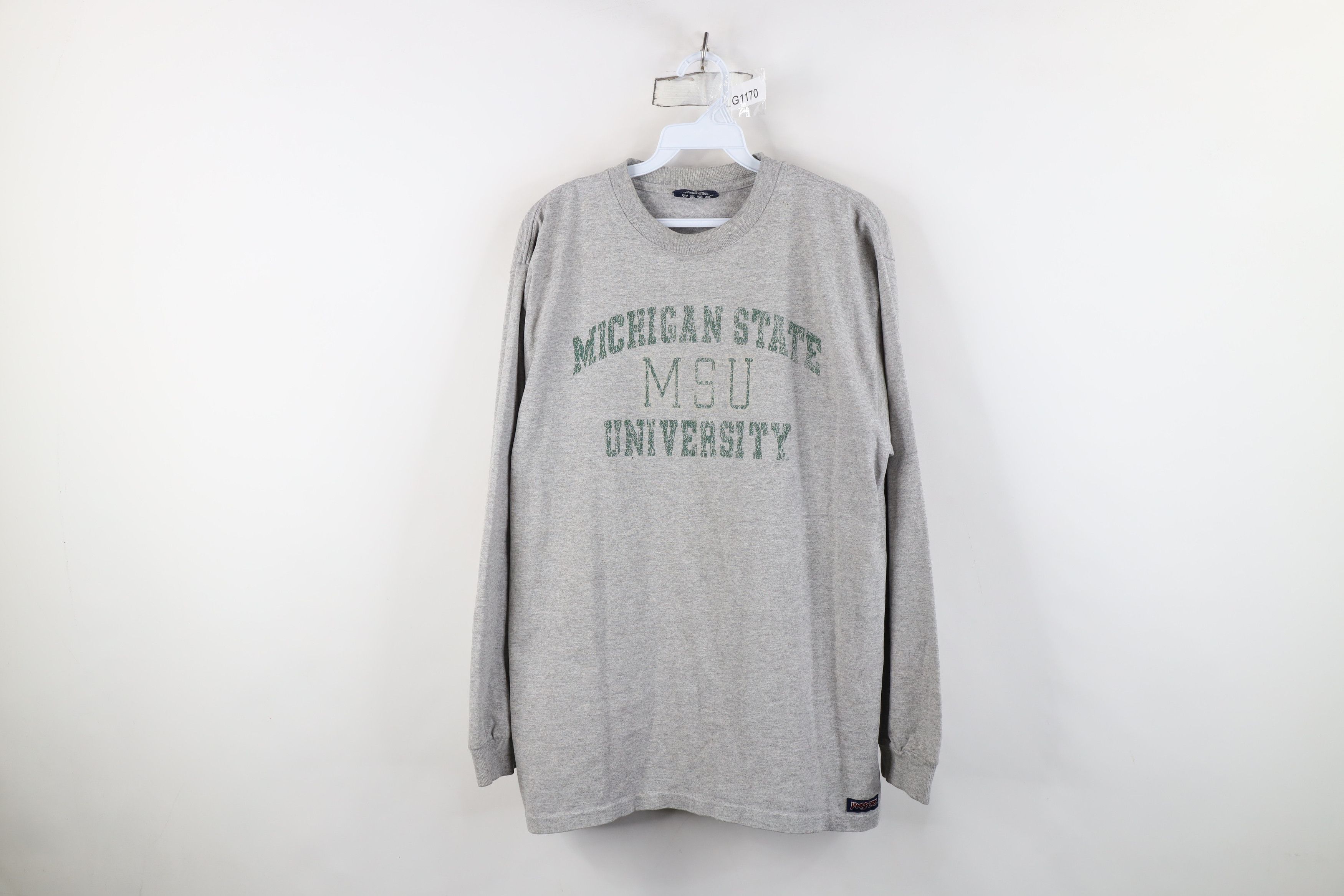 Vintage Vintage 90s Michigan State University Long Sleeve T-Shirt Size US M / EU 48-50 / 2 - 1 Thumbnail