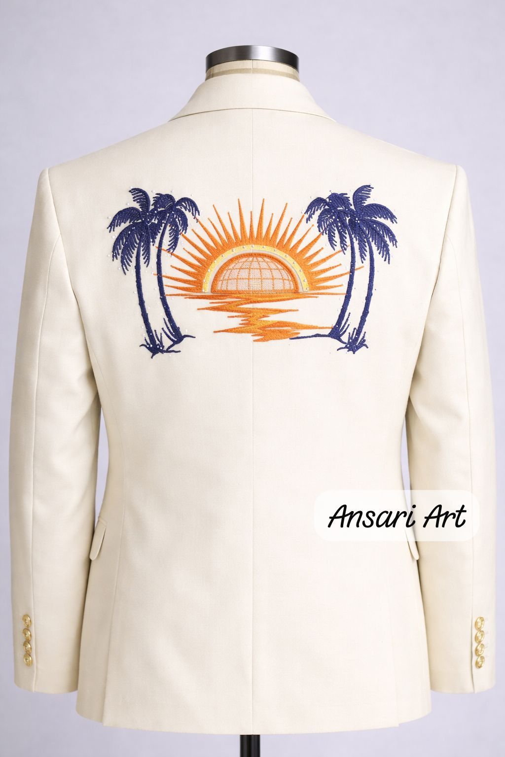 Other Men 2PC Customized Floral Embroidery western prom outfits Size 44L - 3 Thumbnail