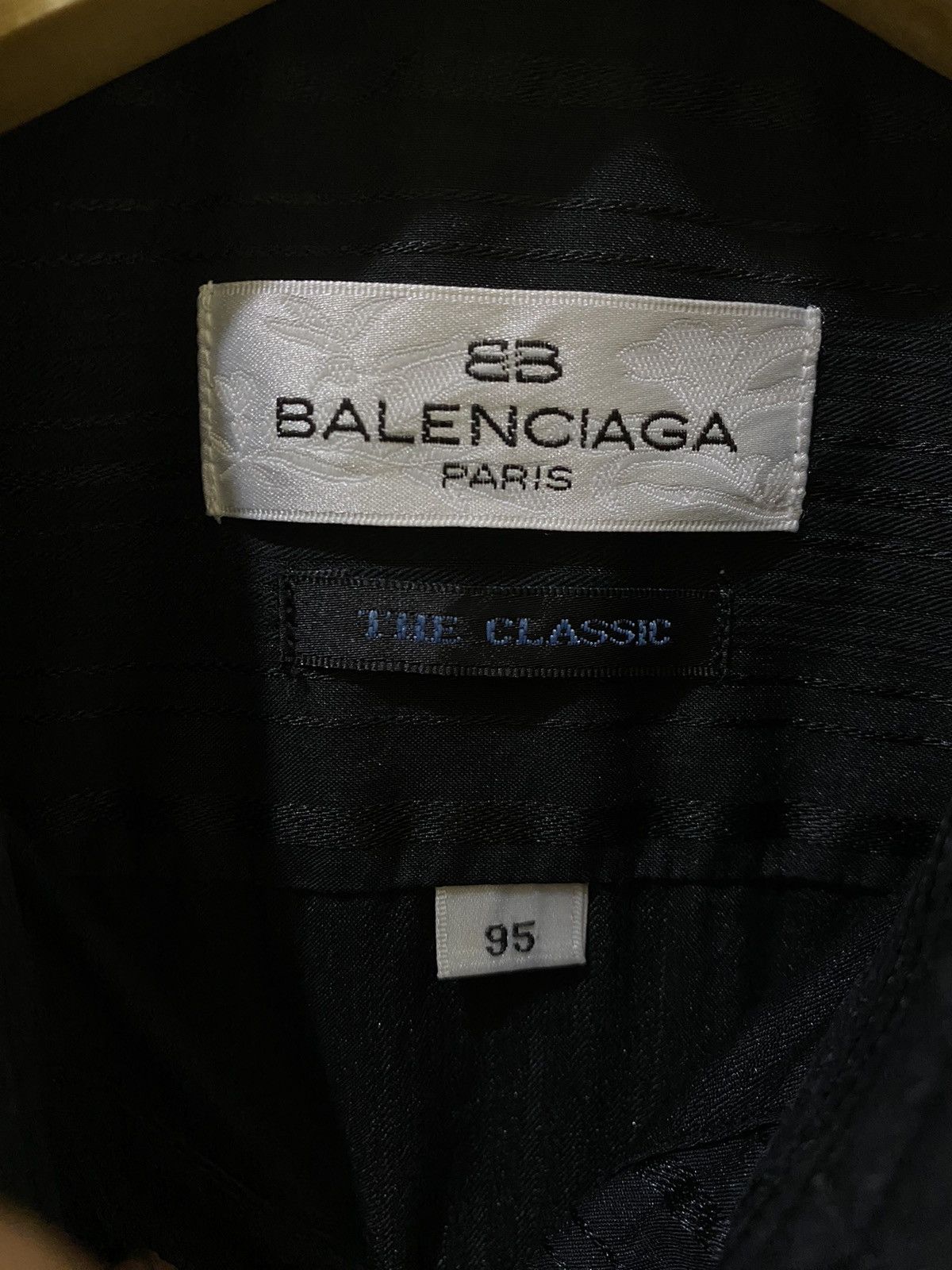 Balenciaga Vintage balenciaga slash stripes black light button up shirt Size US M / EU 48-50 / 2 - 6 Thumbnail
