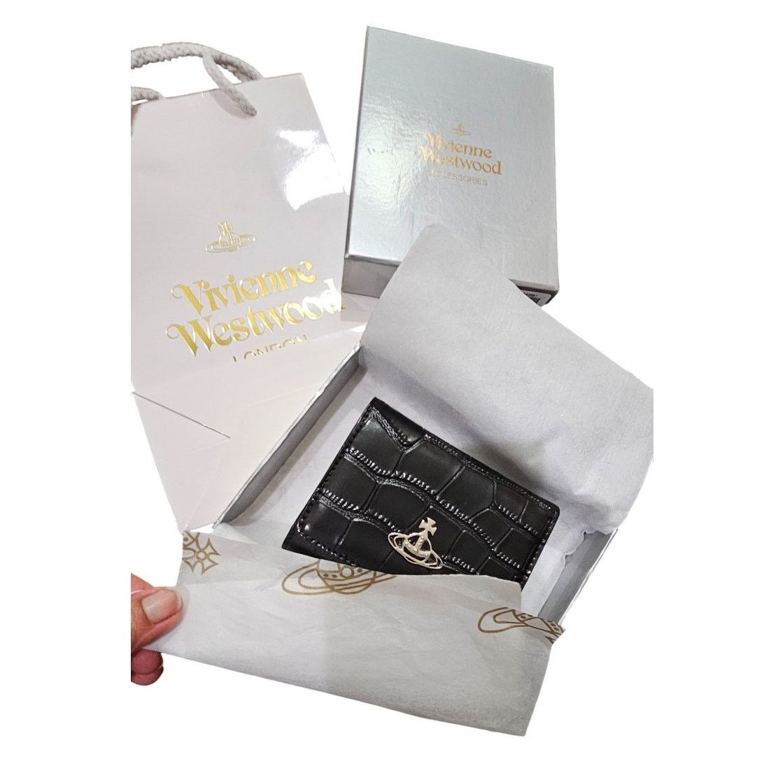 Vivienne Westwood Vivienne Westwood Small Frame Wallet Croc Embossed Size ONE SIZE - 7 Thumbnail
