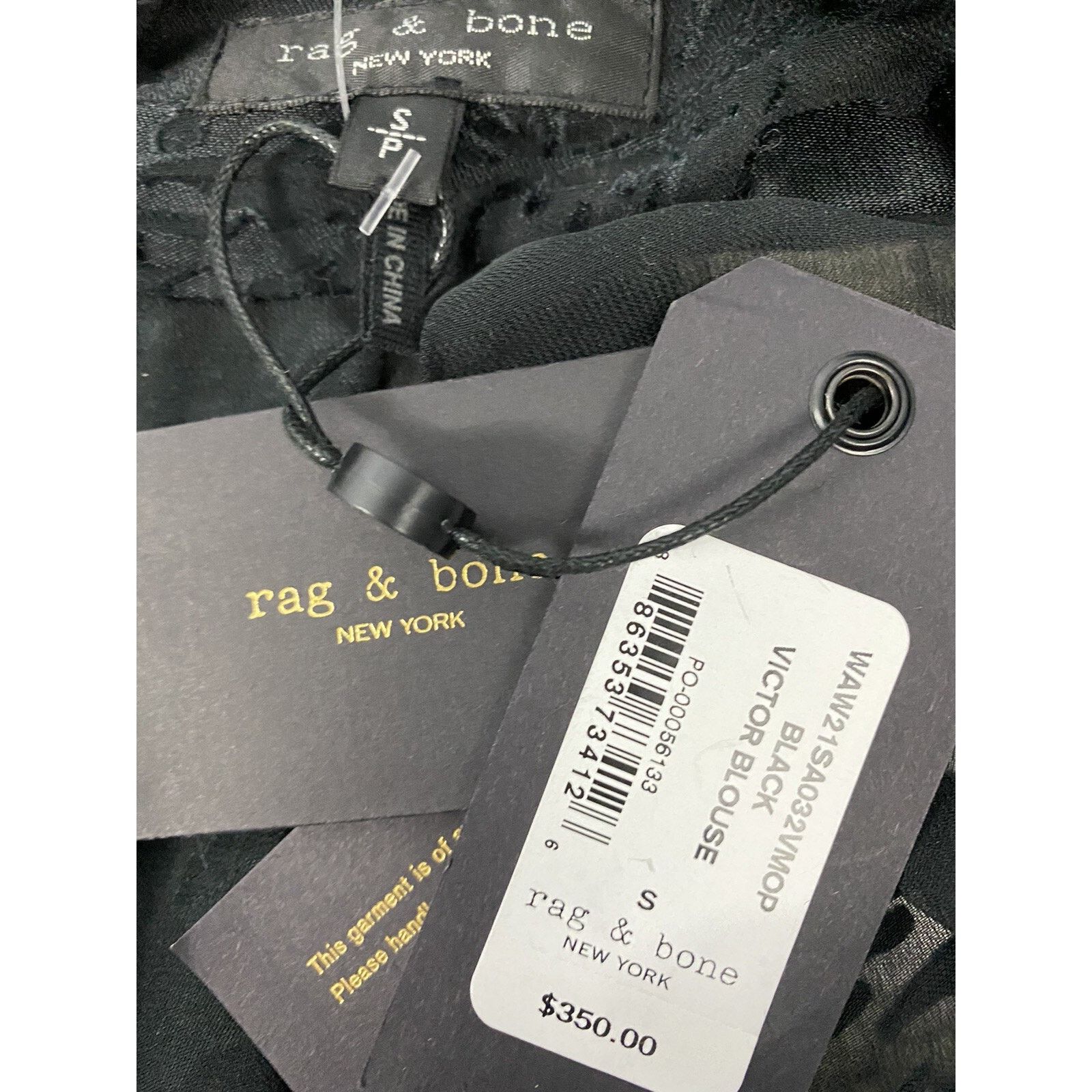 Rag & Bone Rag & Bone Black Victor Blouse Size S Flower Leaves A003006 Size S / US 4 / IT 40 - 5 Thumbnail