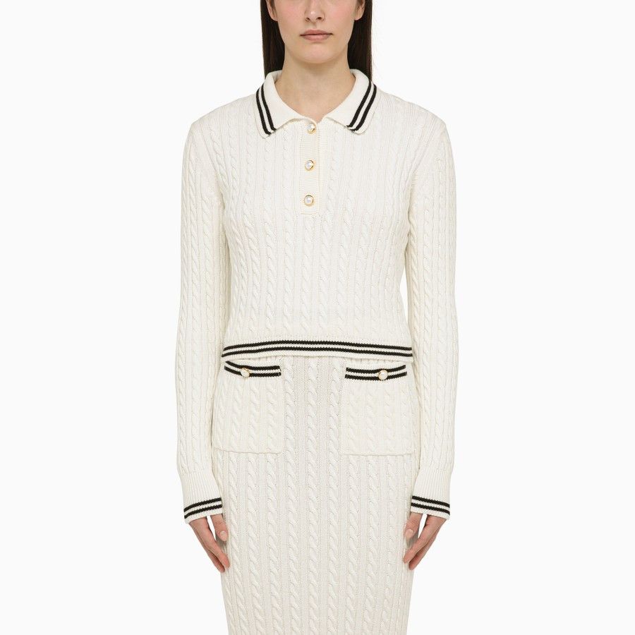 Alessandra Rich o1d2blof0724 Polo Shirts in White Size M / US 6-8 / IT 42-44 - 1 Thumbnail