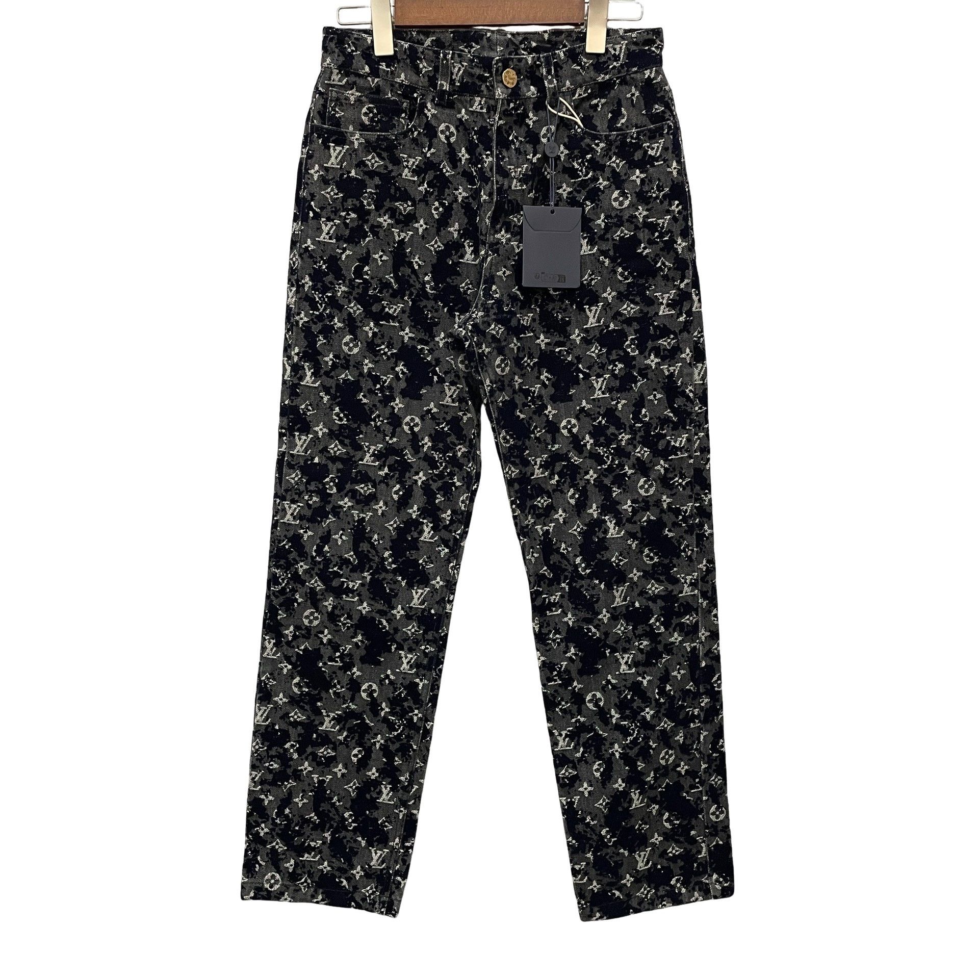 Louis Vuitton Louis Vuitton Monogram Flocked Denim Jeans 29 Size US 29 - 1 Thumbnail
