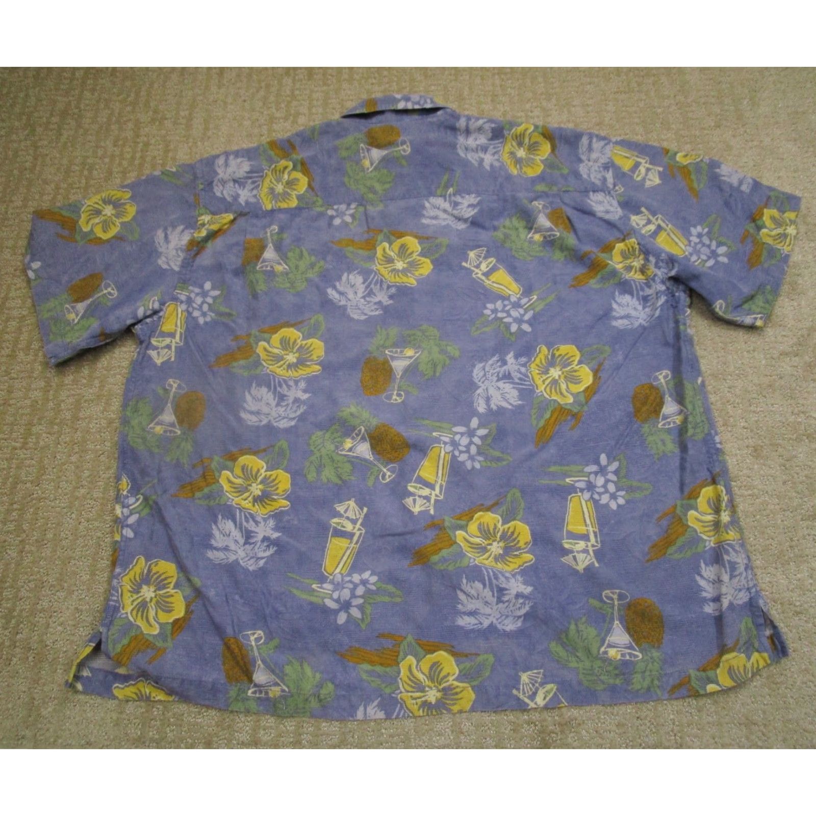 Tommy Bahama Tommy Bahama Shirt Men 2XL Button-Up Short Sleeve Blue Silk Hawaiian Pineapples Aloha Size US XXL / EU 58 / 5 - 3 Thumbnail