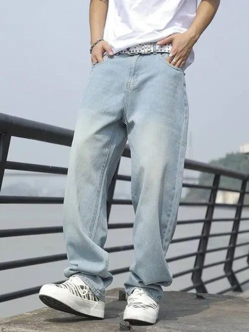 Japanese Brand Casual Skate Baggy Denim Jeans Loose 2000s Size US 36 / EU 52 - 4 Thumbnail