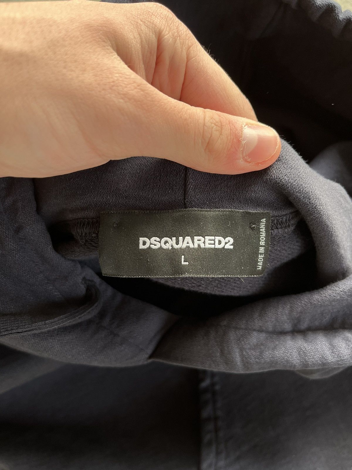 Dsquared2 Desquared Minimalistic Small Logo Navy Washed Hoodie Size US L / EU 52-54 / 3 - 6 Thumbnail