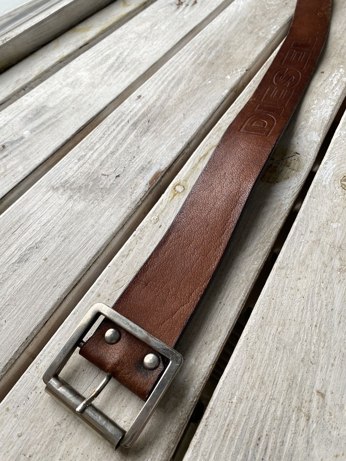 20471120 × Diesel × Vintage VINTAGE 90s DIESEL MULTI BIG LOGO Y2K LEATHER BELT Size ONE SIZE - 3 Thumbnail