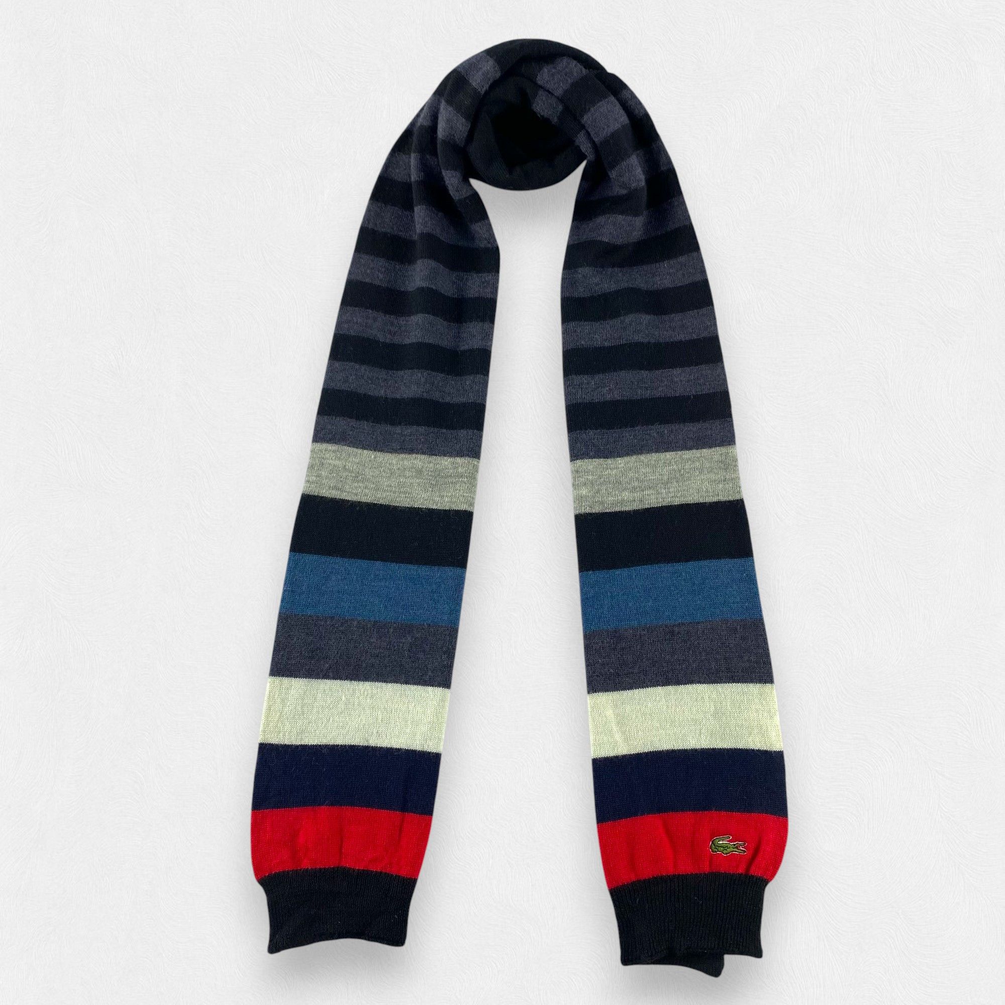 Lacoste Stripe Scarf Neck Wrap Muffler