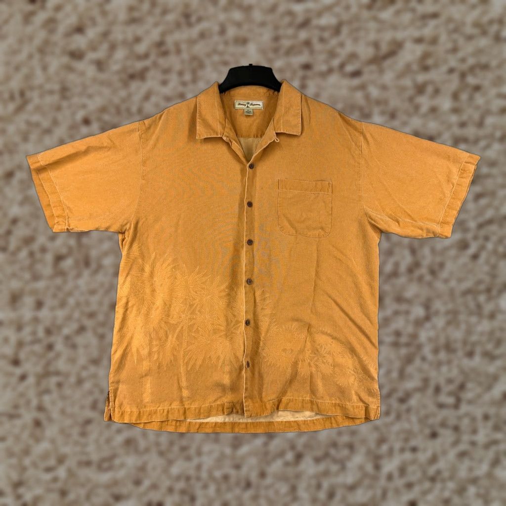 Tommy Bahama Tommy Bahama Shirt Men XL Orange Palm Tree Silk Hawaiian Button-Up Size US XL / EU 56 / 4 - 1 Thumbnail