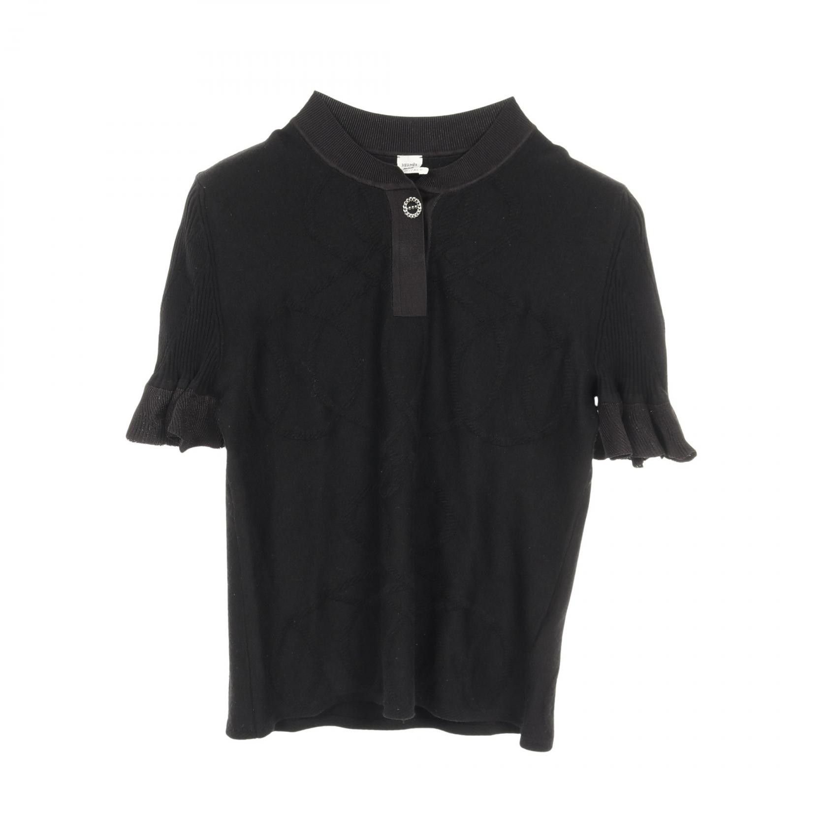 Hermes Hermes Hermes Parfroi Remix Wool Knitwear Leather Tops DUTY FREE for USA Size ONE SIZE - 1 Thumbnail