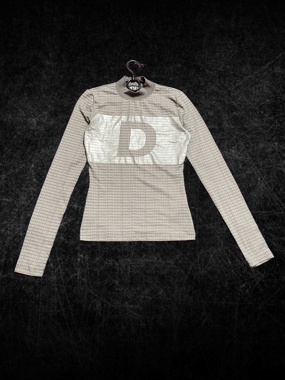 Vintage Big Print DIESEL Gray Long Sleeve