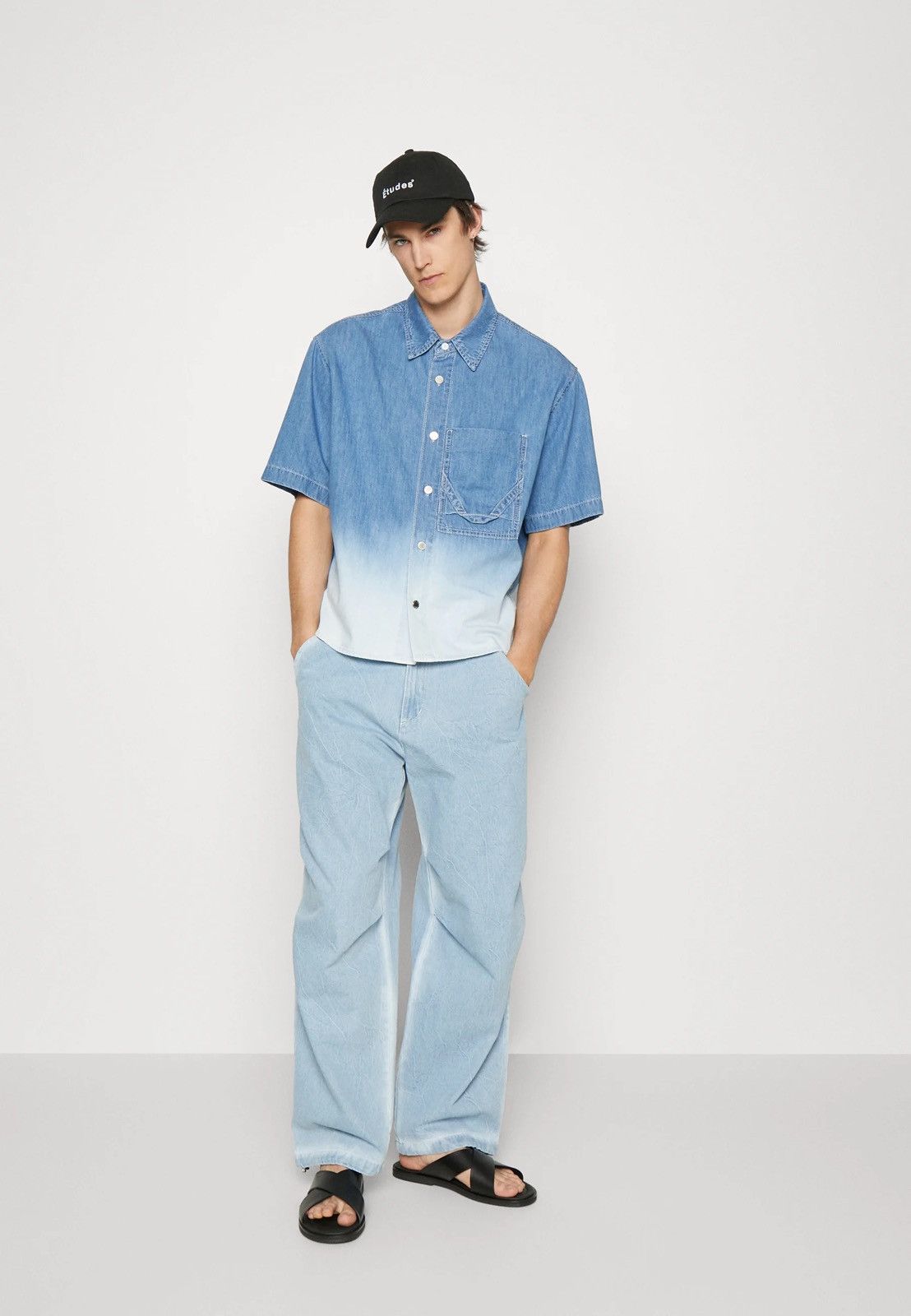 Solid Homme × Wooyoungmi !DS! SS23 Solid Homme Washed Indigo Denim Pants Size US 34 / EU 50 - 1 Thumbnail