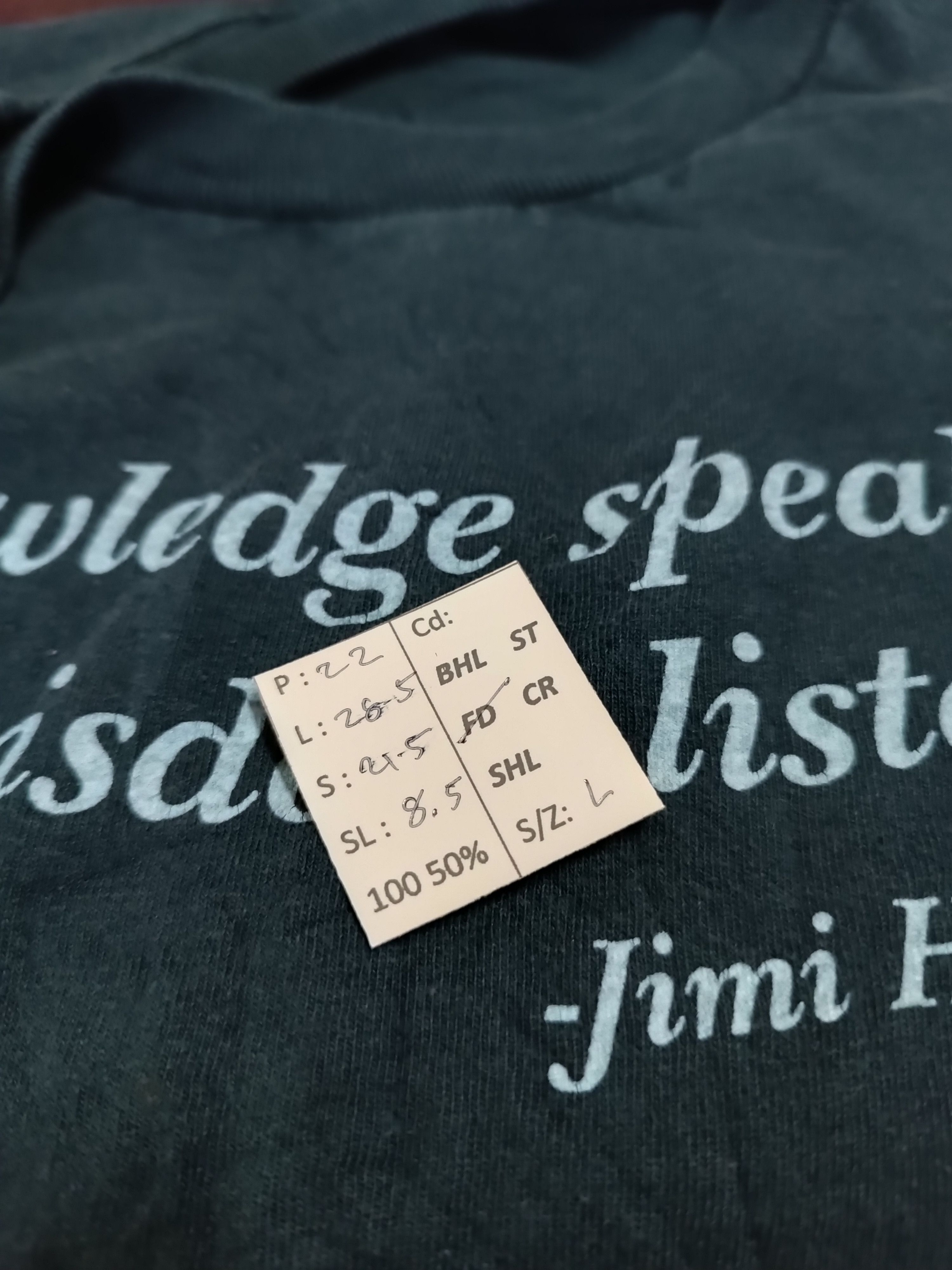 Band Tees VINTAGE 90'S JIMI HENDRIX WISDOM🔥QUOTE HUMOR ADULT TEE Size US L / EU 52-54 / 3 - 16 Thumbnail