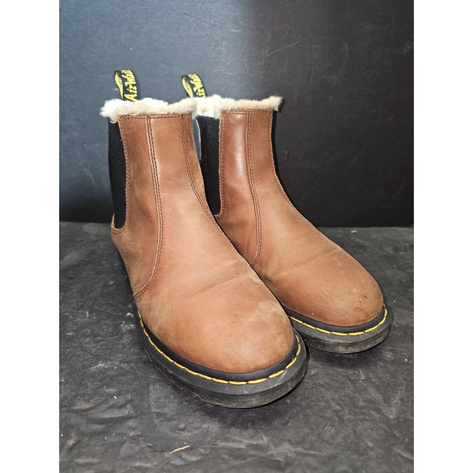 Dr. Martens Dr Martens Boots Chelsea 2976 Leonore Saddle Faux Fur Lined Slip-On Womens Sz 10 Size US 10 / IT 40 - 2 Thumbnail