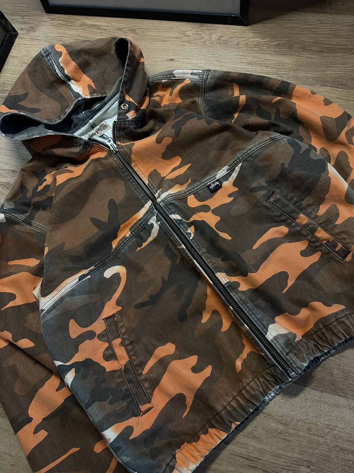 Stussy Stussy SS23 Spray Dye Work Jacket Orange Camo Size US XL / EU 56 / 4 - 7 Thumbnail