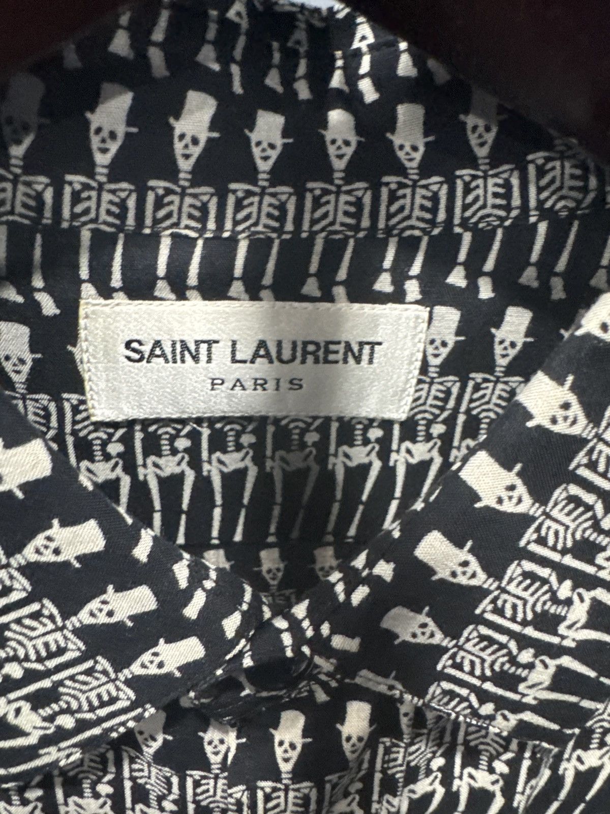 Saint Laurent Paris SKP Skeleton Viscose Shirt Size US M / EU 48-50 / 2 - 6 Thumbnail