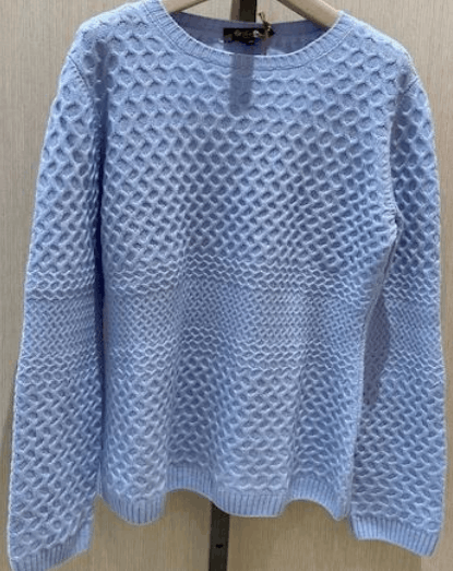 Loro Piana o1w1db10724 Scollo Ovale Anuuk Sweater in Blue Size L / US 10 / IT 46 - 1 Thumbnail