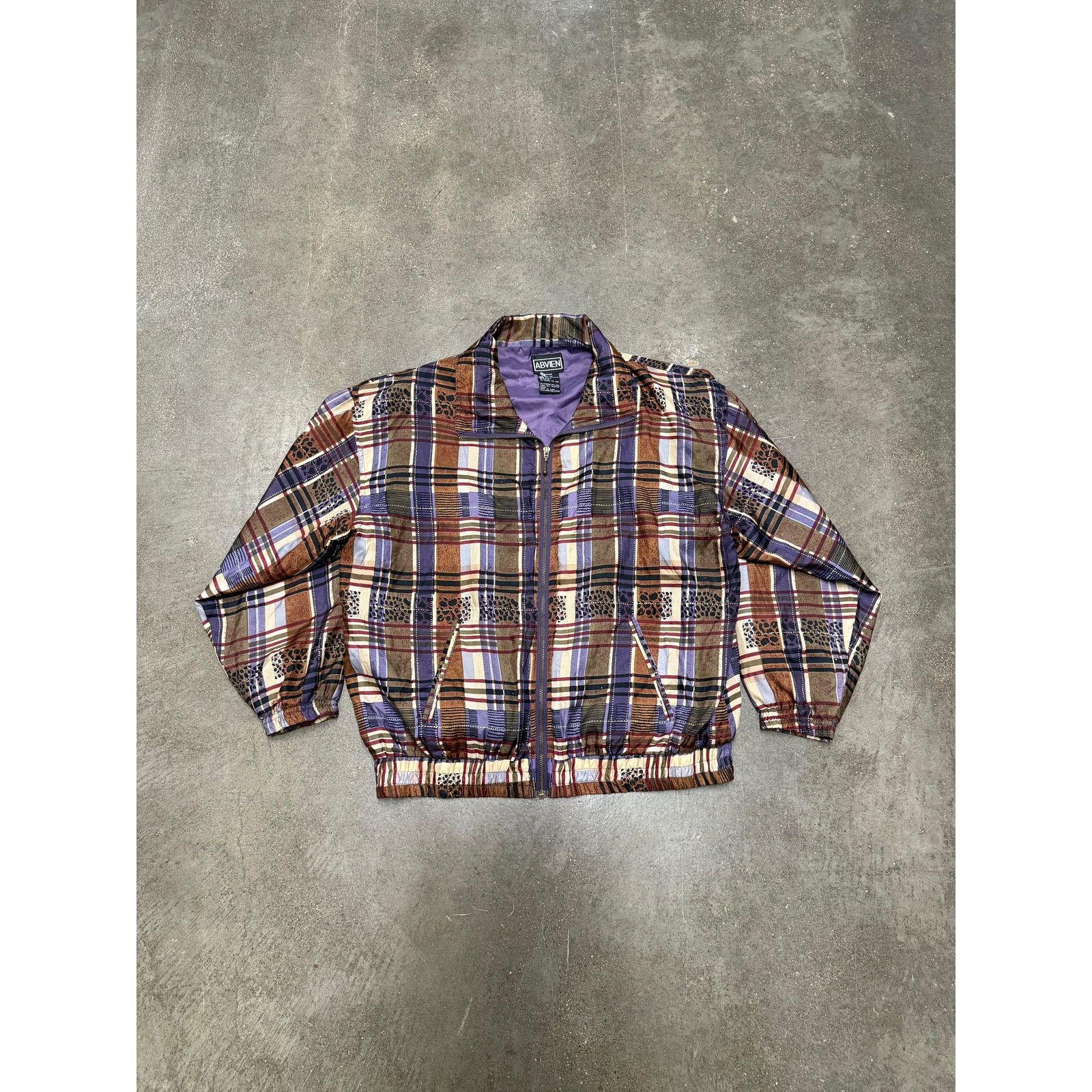Vintage Vintage Y2K Abvien Plaid Nylon Jacket Size US L / EU 52-54 / 3 - 1 Thumbnail