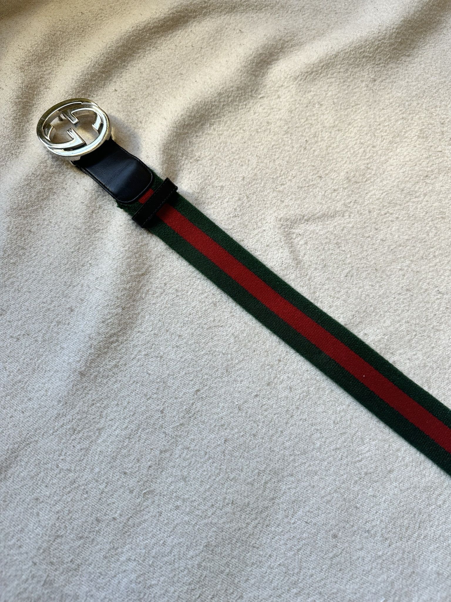 Gucci Gucci Belt Web Green and Red Interlocking G Classic Size 36 - 5 Thumbnail