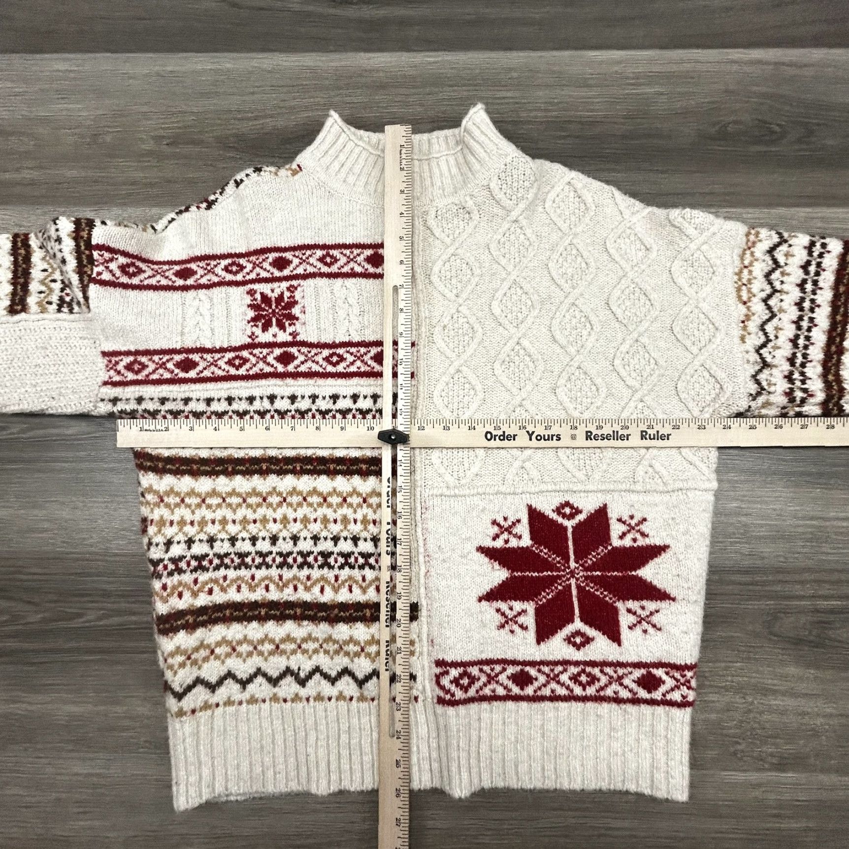 American Eagle Outfitters VINTAGE American Eagle Outfitters Sweater Womens XL White Fair Isle Mock Neck Christmas Y2K Size XL / US 12-14 / IT 48-50 - 7 Thumbnail
