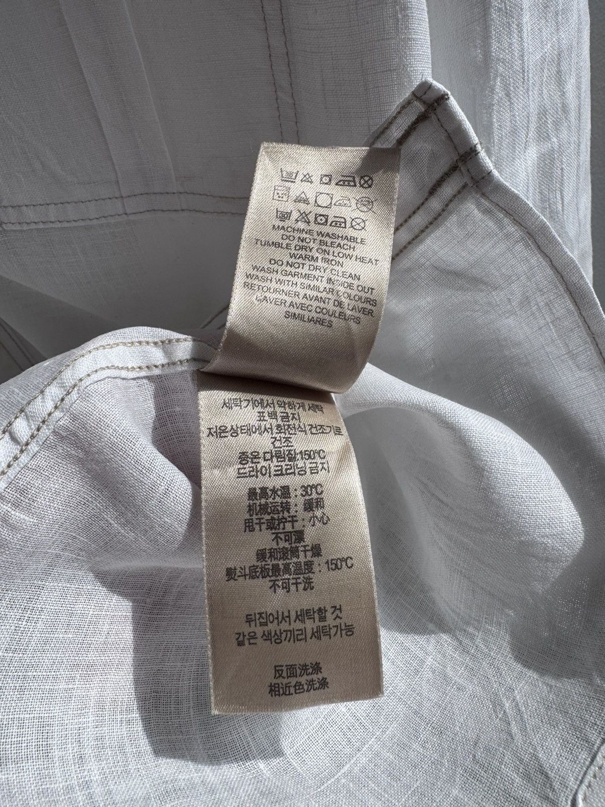 Burberry Burberry Brit White Linen Long Sleeve Pocket Shirt Luxury Size US M / EU 48-50 / 2 - 10 Thumbnail