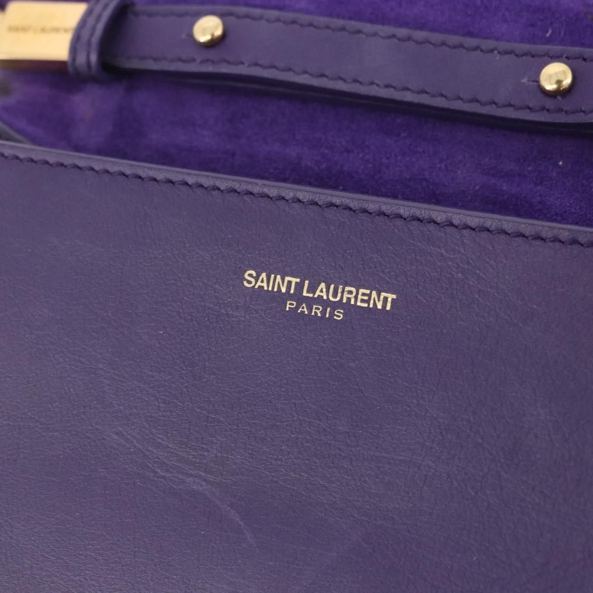 Saint Laurent Paris SAINT LAURENT Classic Y Line Chain Satchel Small Bag Leather Size ONE SIZE - 17 Thumbnail