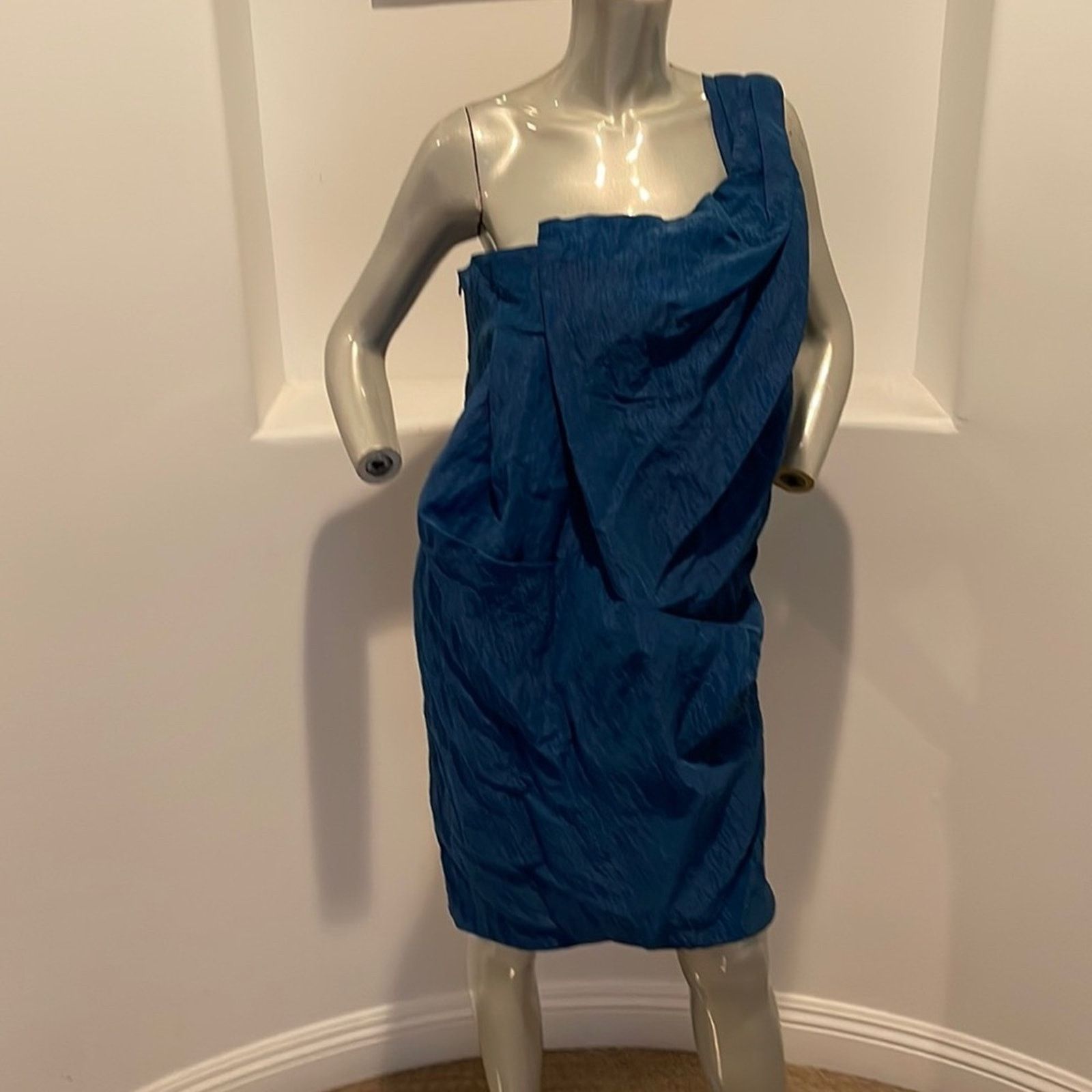 Ports 1961 Ports 1961 Runway One Shoulder Blue Sapphire Dress Size 10 Size L / US 10 / IT 46 - 15 Thumbnail