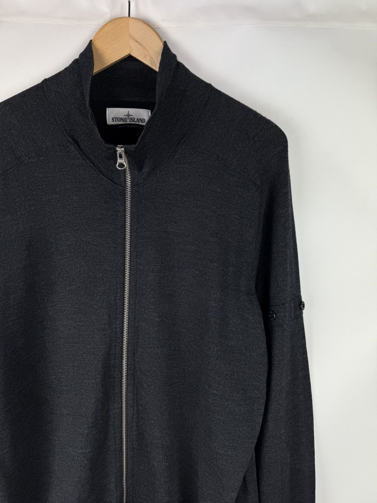 Stone Island Stone Island Men’s Distressed Full Zip Wool Sweater Size US XL / EU 56 / 4 - 3 Thumbnail