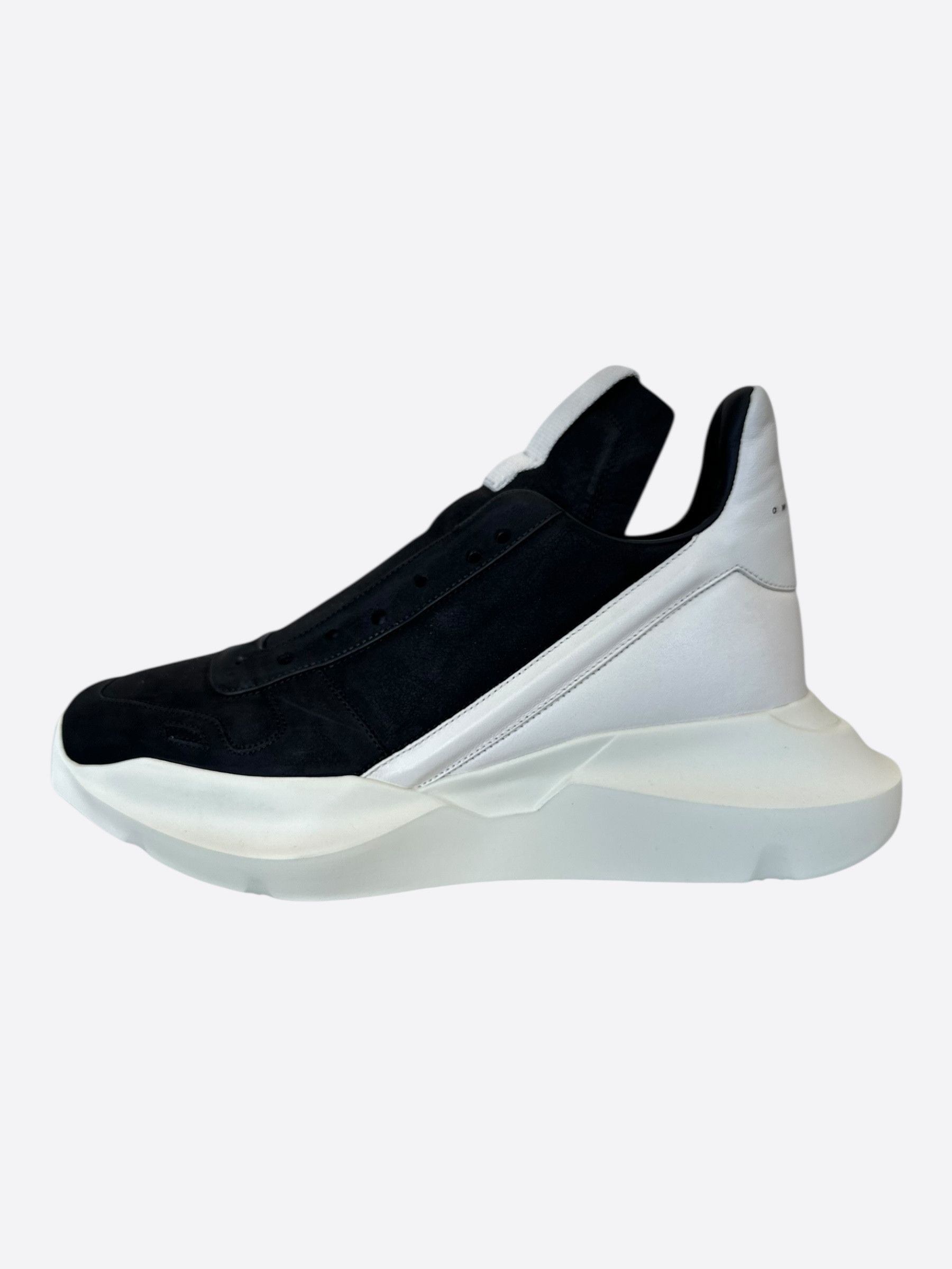 Rick Owens Rick Owens Black & White Leather Geth Runner Sneakers Size US 8 / EU 41 - 6 Thumbnail