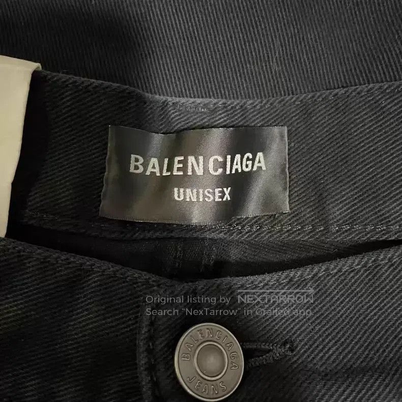 Balenciaga Balenciaga size L Letter Label Straight Leg Denim Pants Size US 27 - 4 Thumbnail