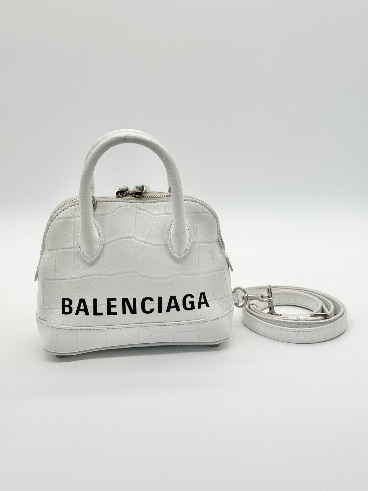 Balenciaga Balenciaga White Crocodile Ville Top Handle Bag Size ONE SIZE - 1 Thumbnail