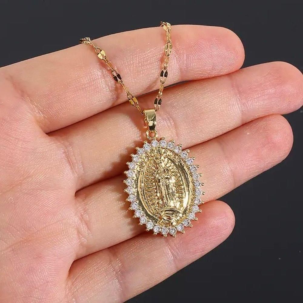 Other Virgin Mary Pendant Gold Necklace Womens Lady Of Guadalupe Size ONE SIZE - 5 Thumbnail