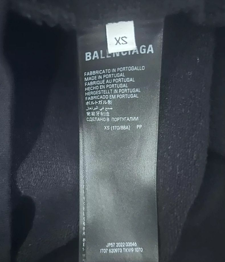 Balenciaga Balenciaga Black letter sea wave embroidered hooded sweate Size US XS / EU 42 / 0 - 3 Thumbnail